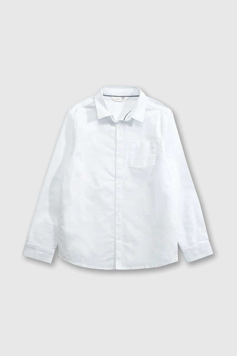 CAMISA OXFORD CLASICA 100% ALGODON BLANCA PARA NIÑO - 1