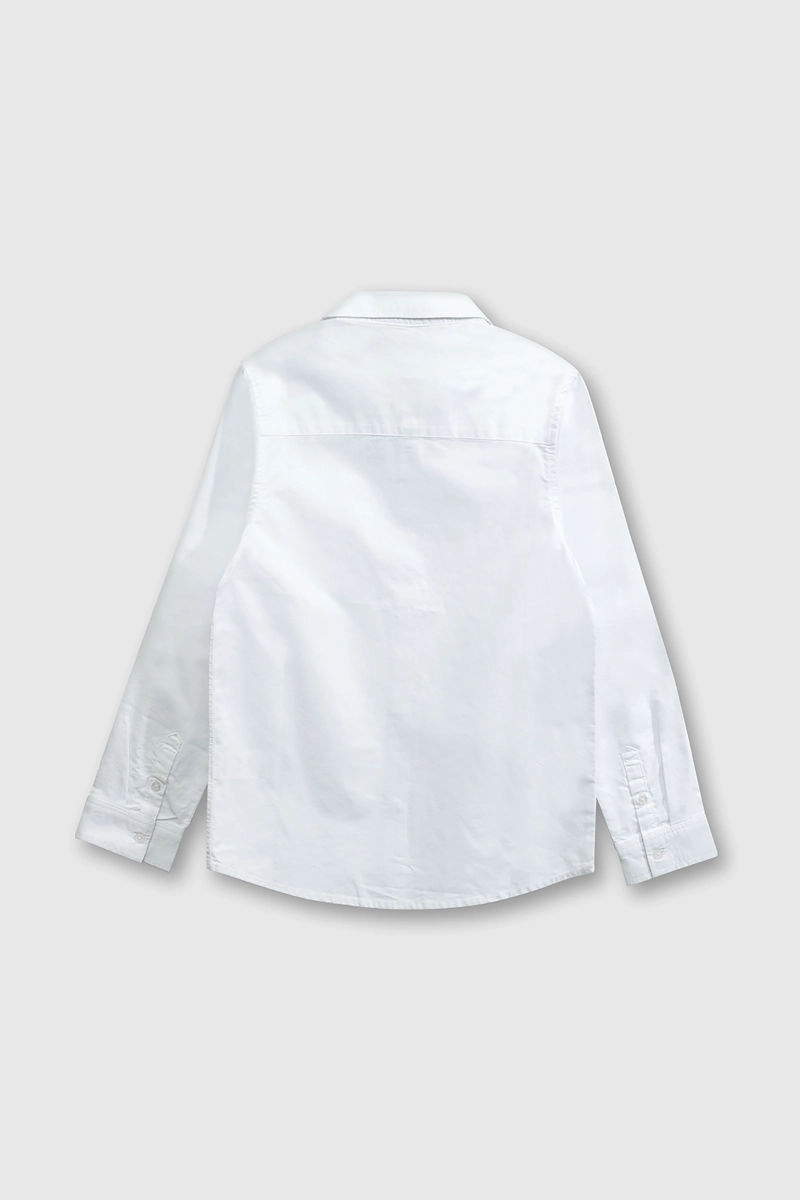 CAMISA OXFORD CLASICA 100% ALGODON BLANCA PARA NIÑO - 2