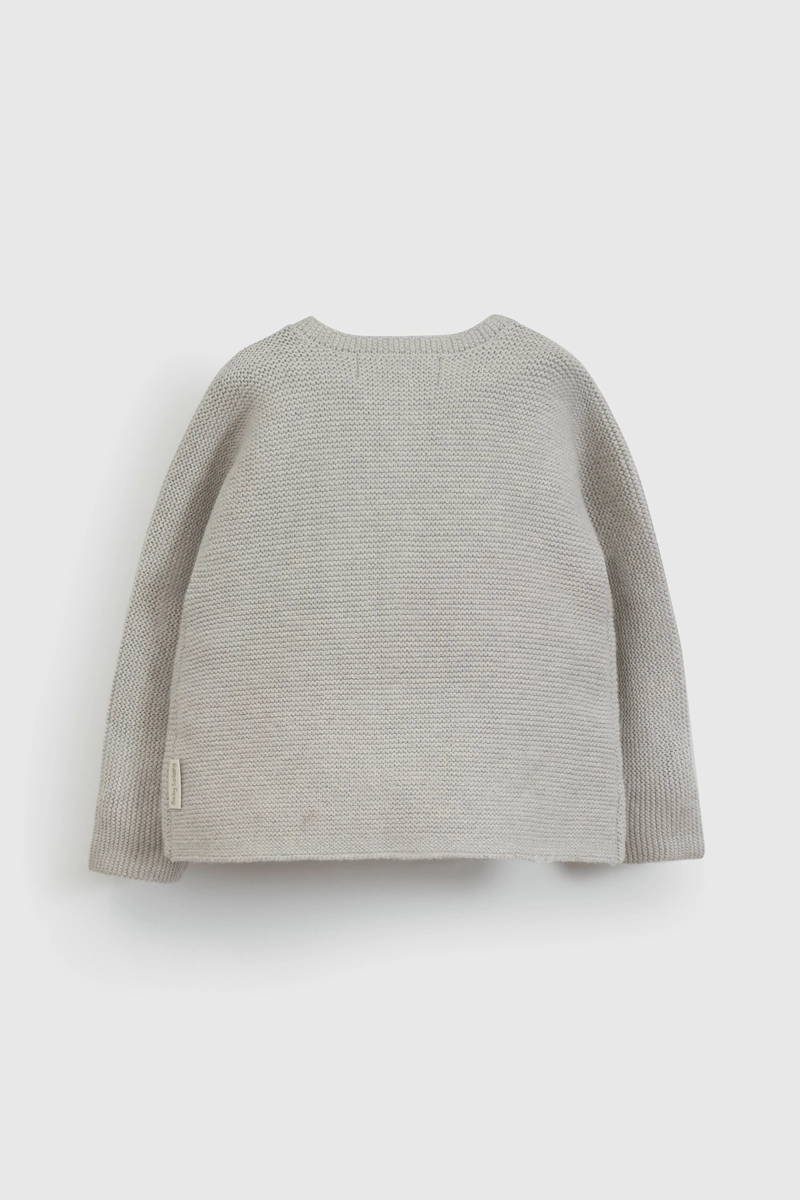 CHALECO DE ALGODON GRIS CON BOTONES UNISEX PARA BEBE - 2