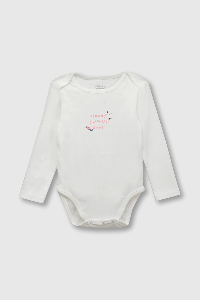 CONJUNTO BODY PARA BEBE ROSADO CON ESTAMPA DE FLORES - 2