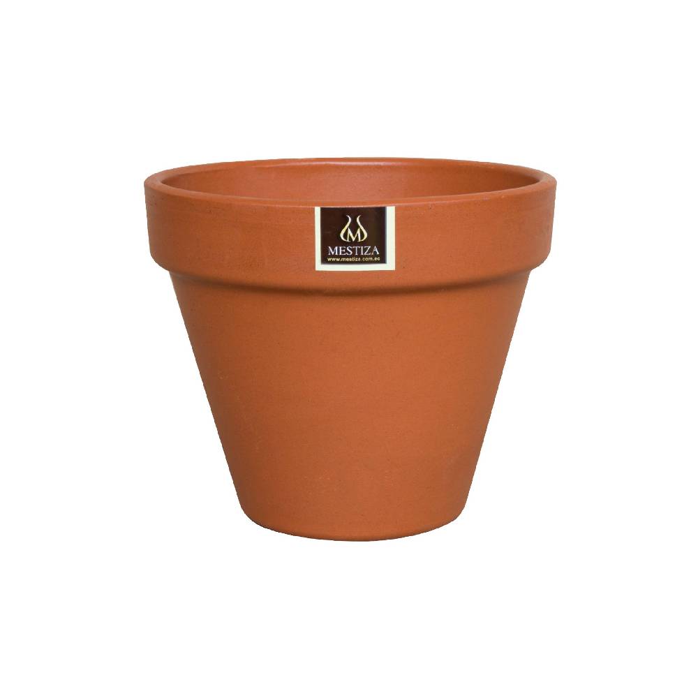 SET 3 MACETEROS KONY TERRACOTA 15 CM CON SU PLATO - 2