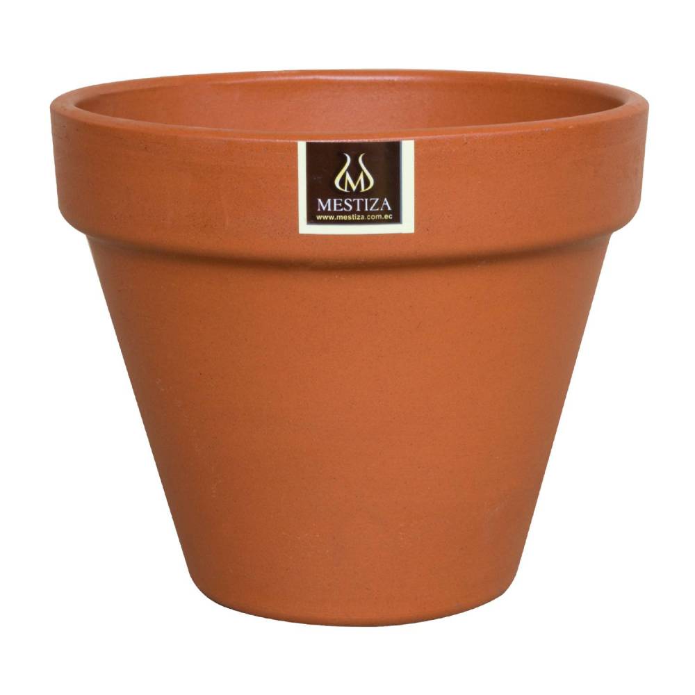 SET 2 MACETEROS KONY TERRACOTA 24 CM CON SU PLATO - 2