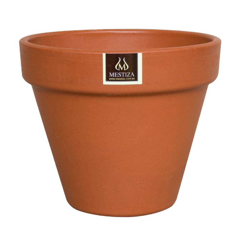 MACETERO KONY TERRACOTA 30 CM CON SU PLATO - 2