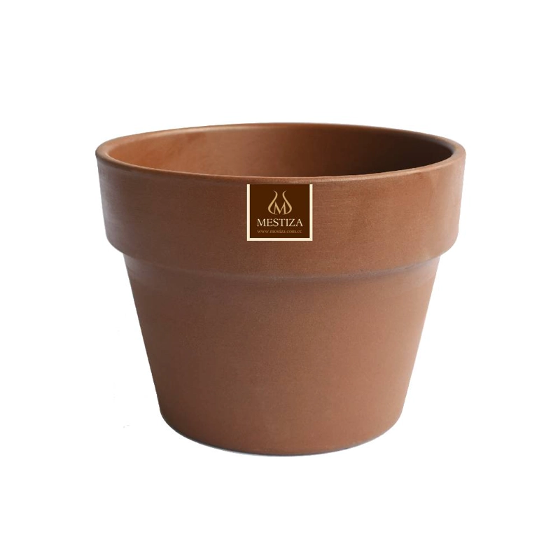 MACETERO GRETA MORENA NATURAL 18 CM CON SU PLATO - 2