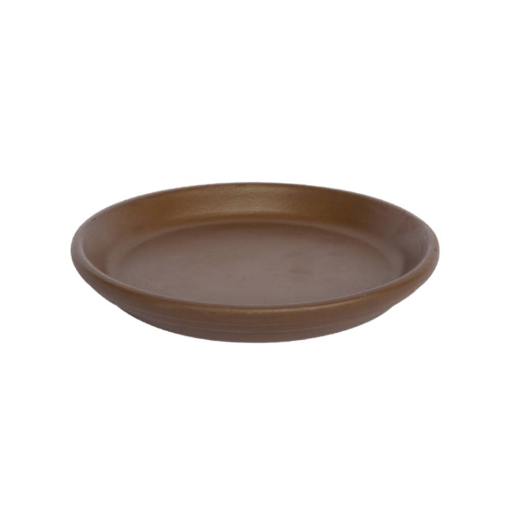 MACETERO GRETA MORENA MOSTAZA 18 CM CON SU PLATO - 3