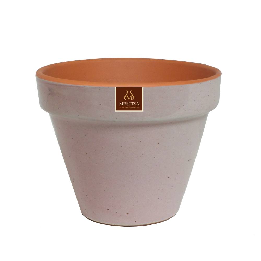 SET 2 MACETEROS KONY FULL 24 PALO DE ROSA CON SU PLATO - 3