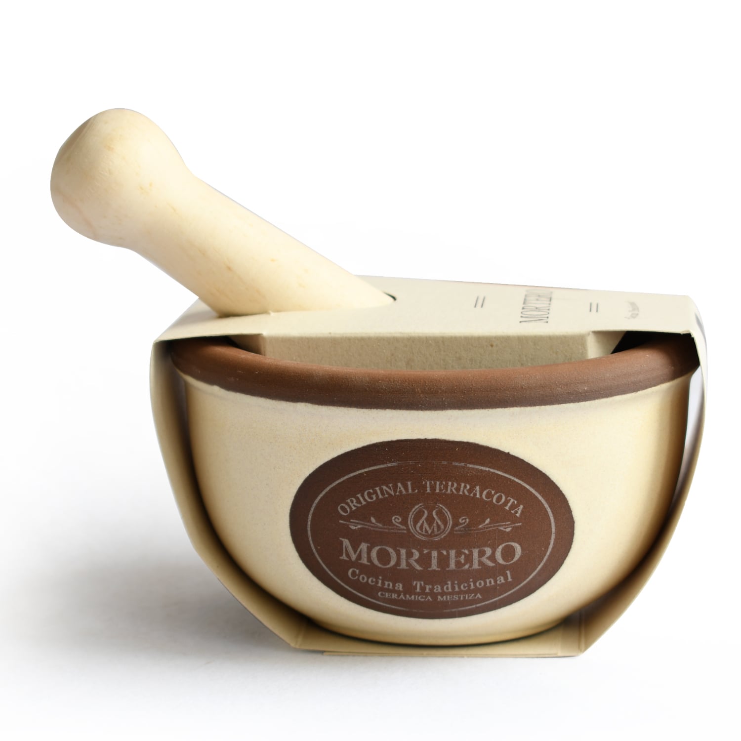 MORTERO CON MAZO MESTIZA CREMA - 1