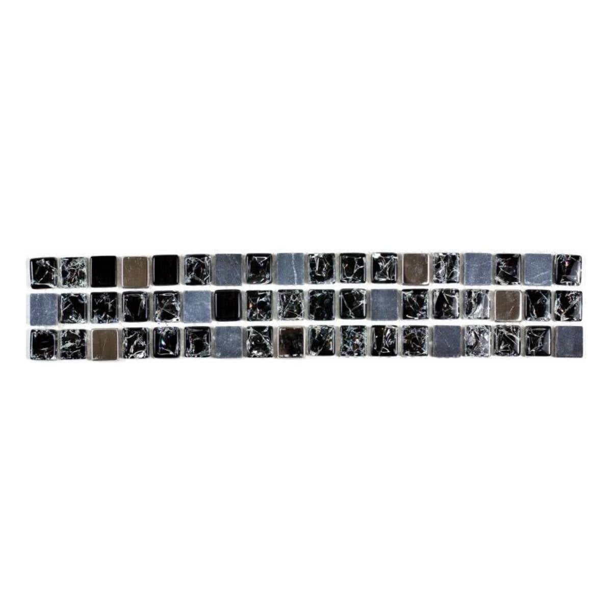 PACK 3 UNIDADES LISTEL NEGRO/PLATA 5X30CM - 1