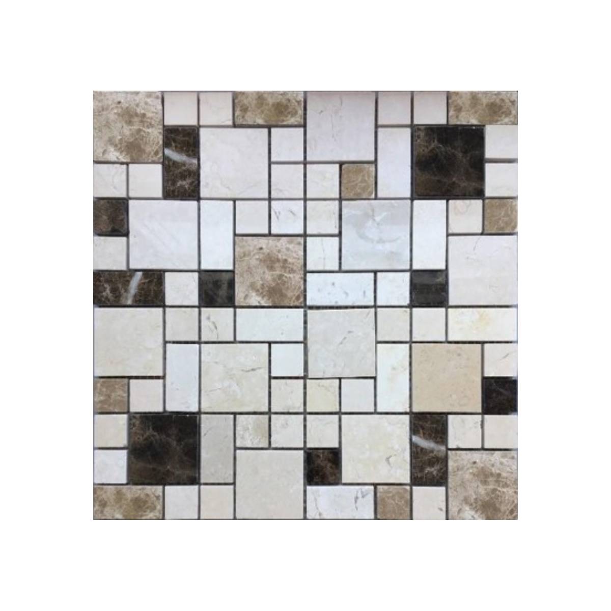MALLA MOSAICO TRAVERTINO CAFE/BEIGE 30X30CM - 1
