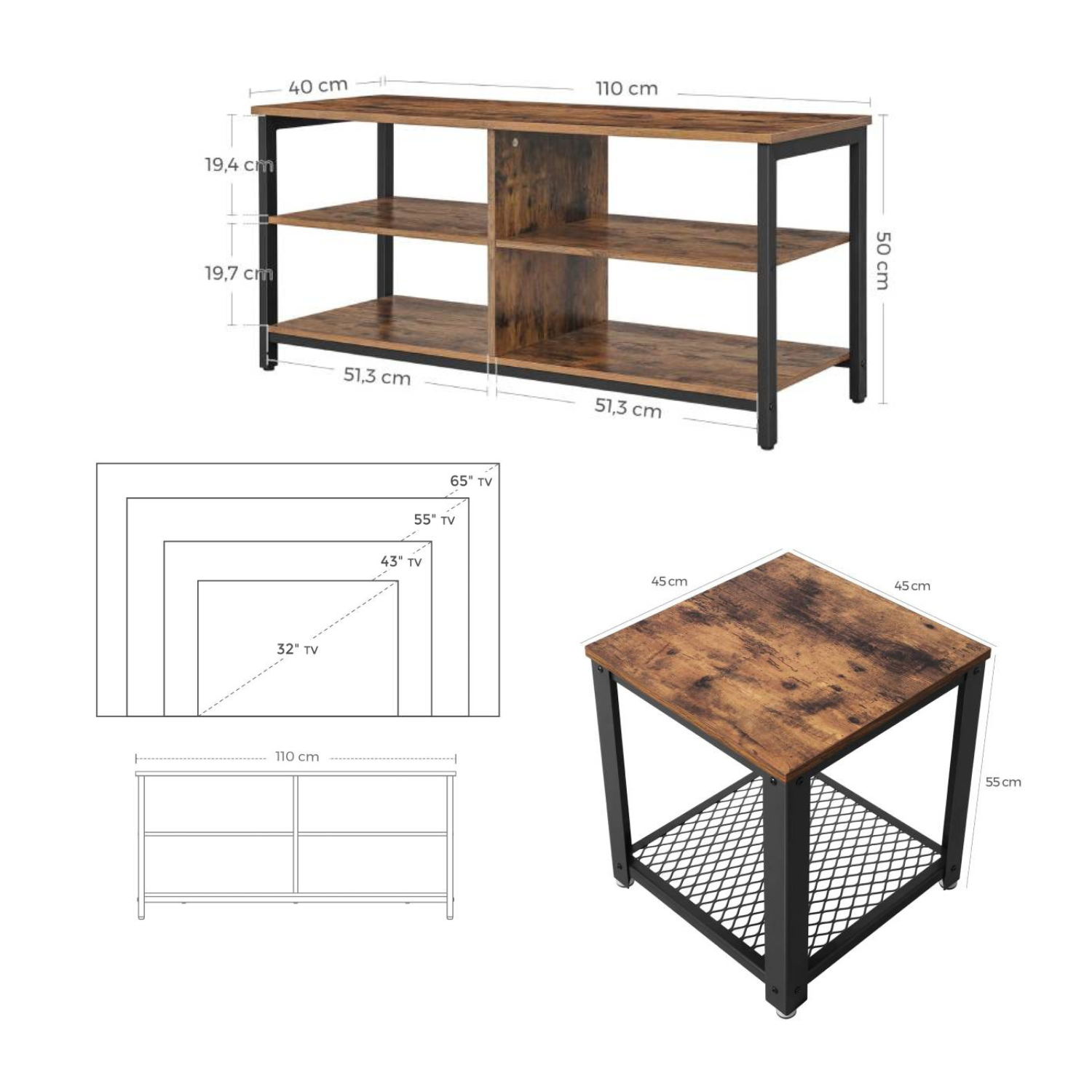 COMBO-007: RACK STMART TV Y 2 MESAS AUXILIAR (LTV37BX + 2 LET41X) - 2
