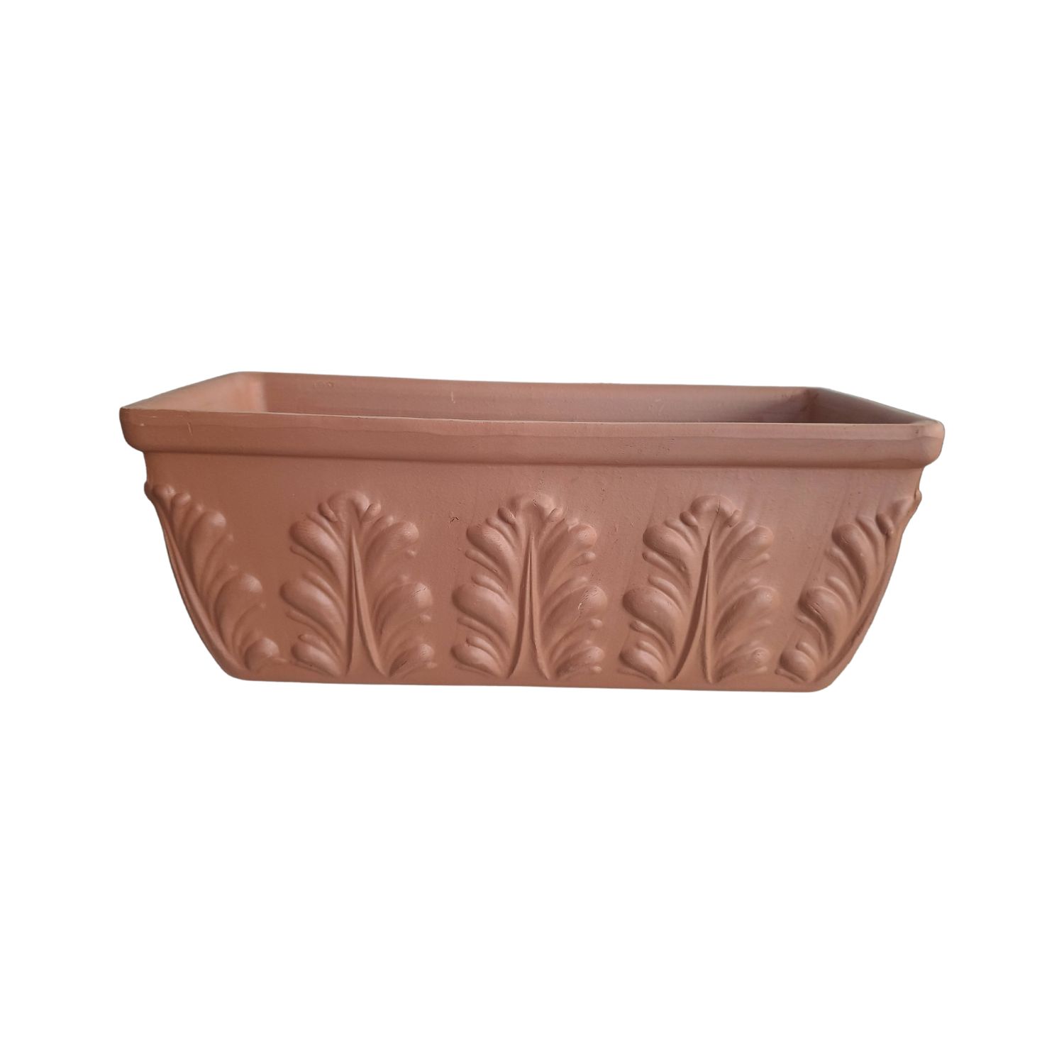 JARDINERA POTTERY JARDINERA RECTANGULAR ROMANA TERRACOTA RELIEVE 42 CM DEROMA CERÁMICA - 2