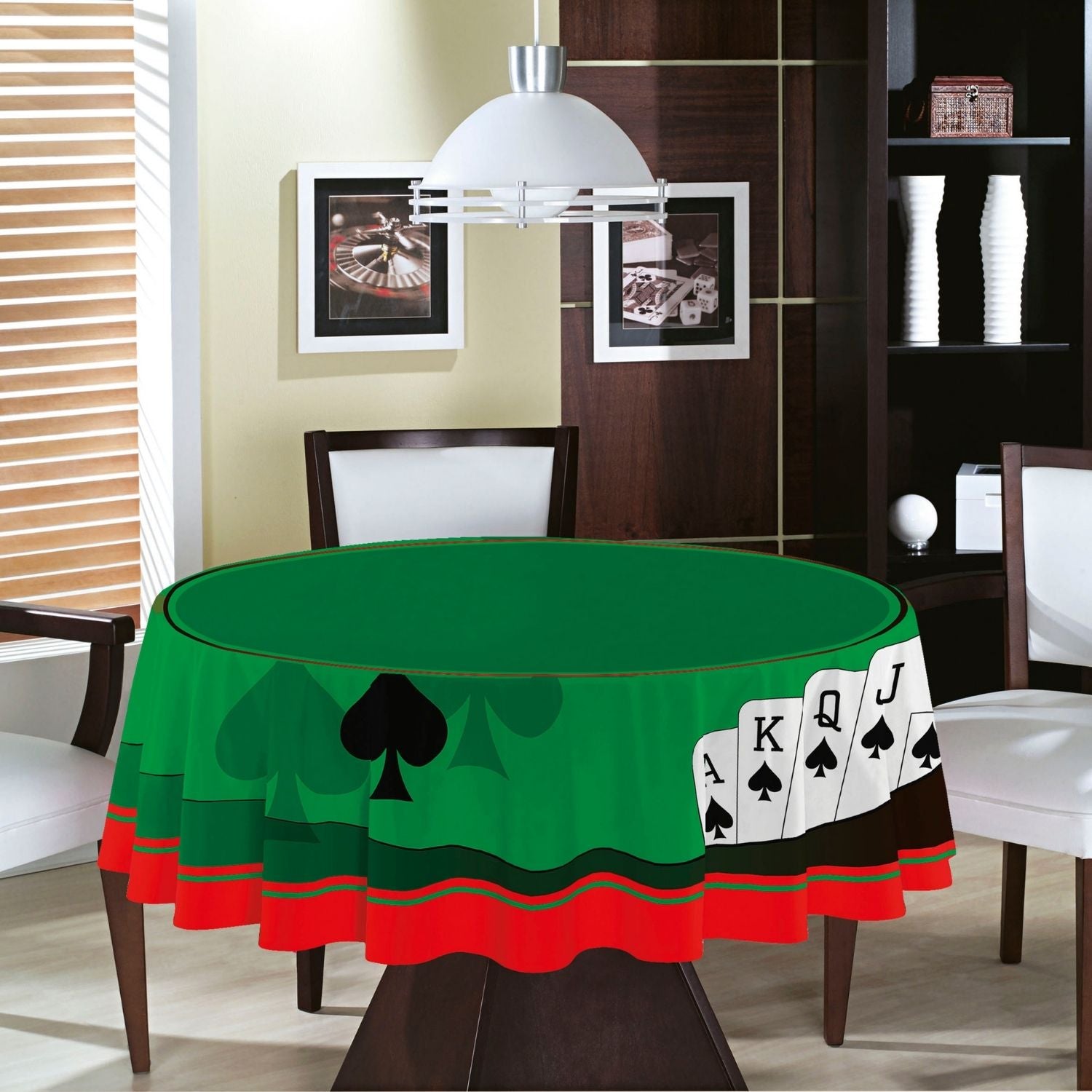 MANTEL REDONDA CASINO NAIPES - ALGODÓN TERCIOPELO - TEKA - 2