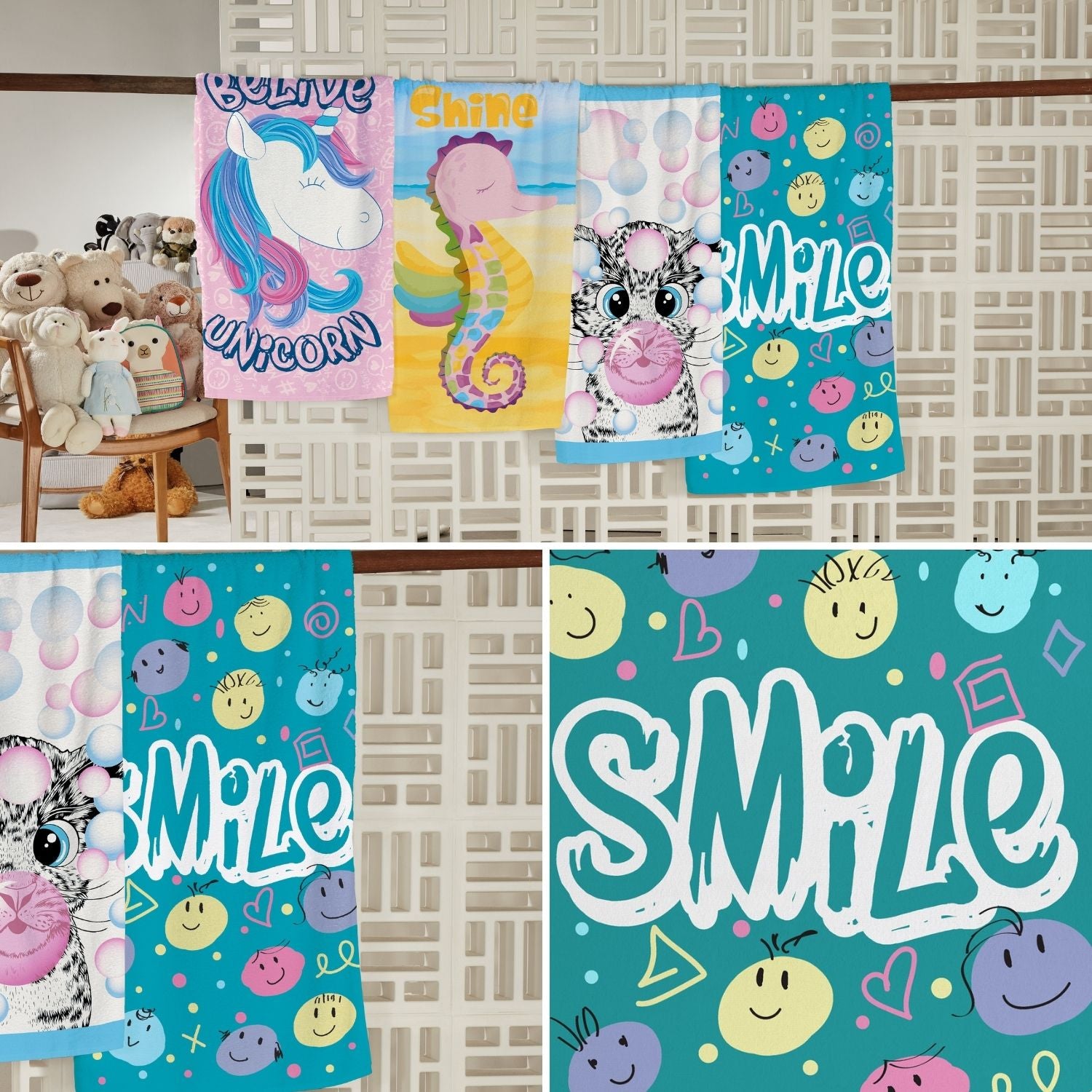 TOALLA DE BAÑO CANDY SMILE - 65 X 115CM - 300 G/M² - ALGODÓN - TEKA - 2