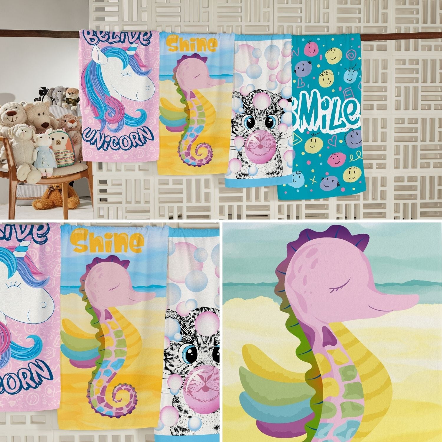 TOALLA DE BAÑO CANDY CABALLO MARIÑO - 65 X 115CM - 300 G/M² - ALGODÓN - TEKA - 2