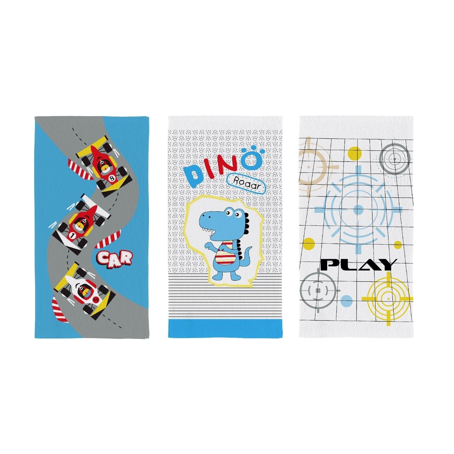PACK 3 TOALLAS DE MANO PREESCOLAR DINO CANDY - 1