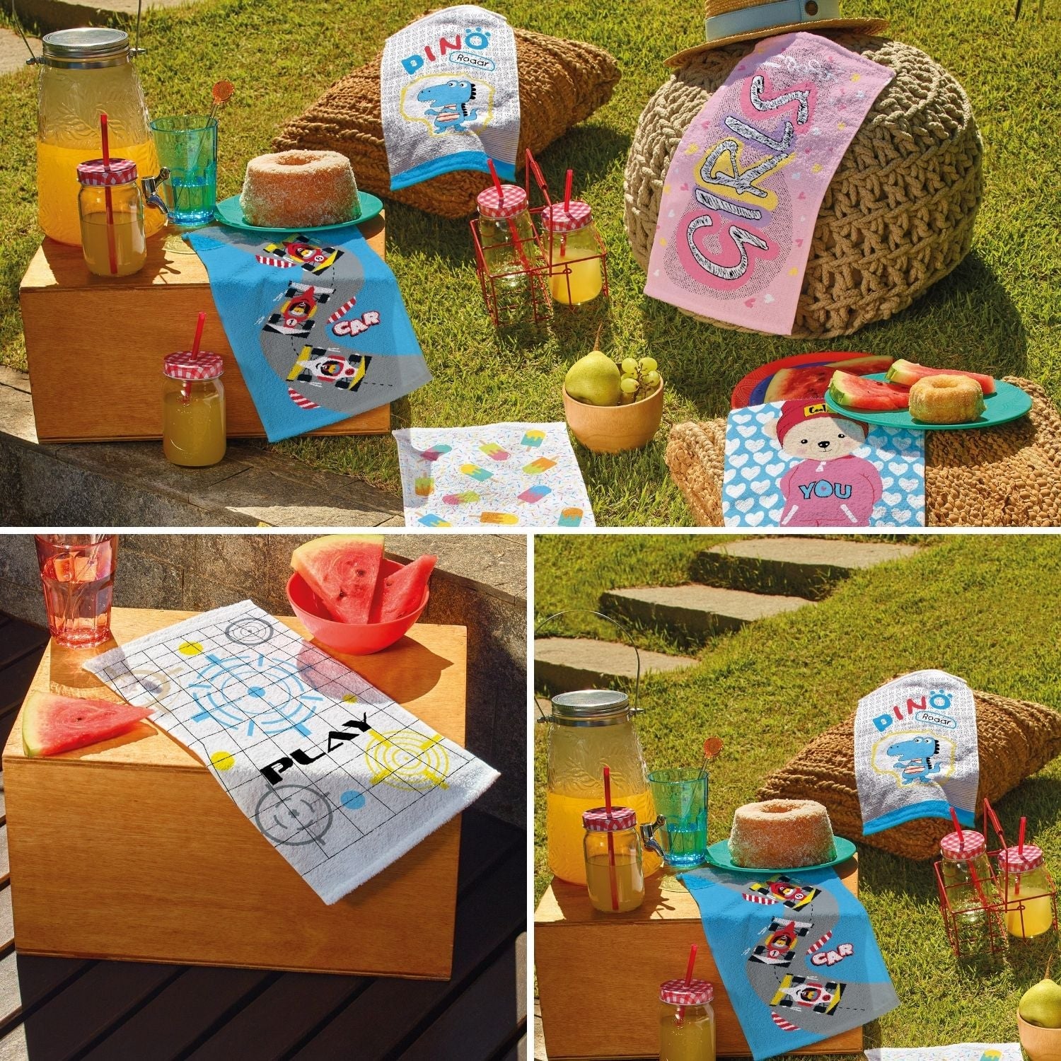 PACK 3 TOALLAS DE MANO PREESCOLAR DINO CANDY - 2