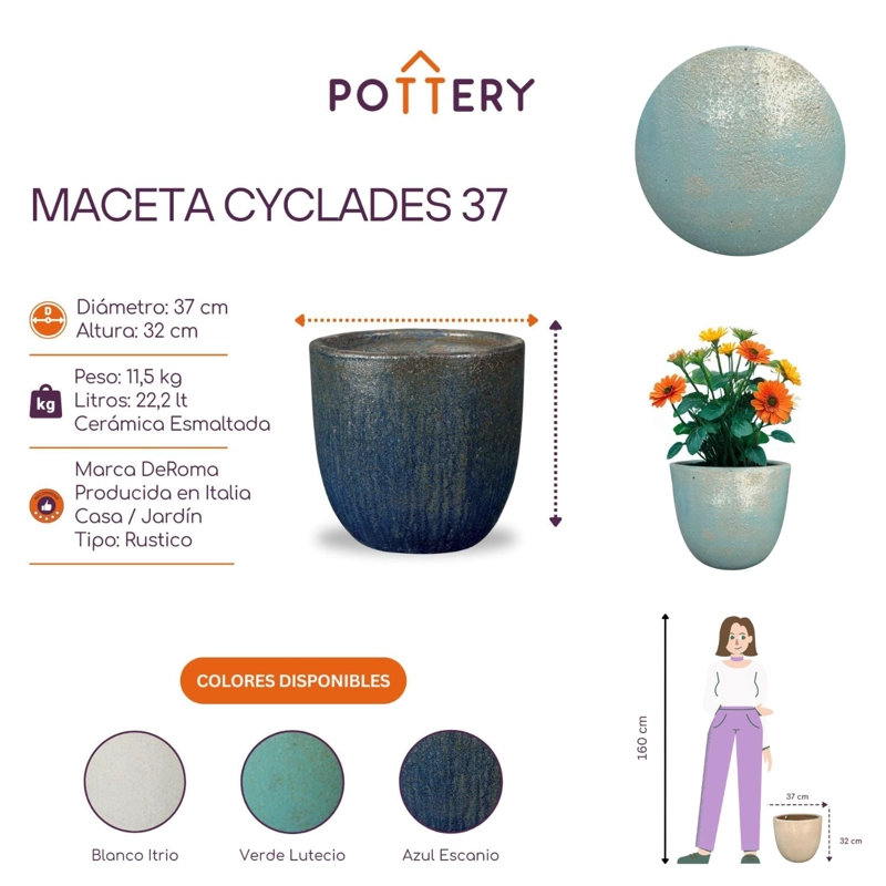 MACETA CYCLADES 37 VERDE LUTECIO - 2