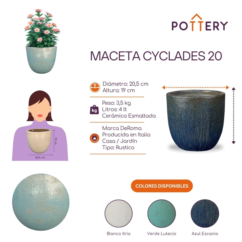 MACETA CYCLADES 21 VERDE LUTECIO - 4