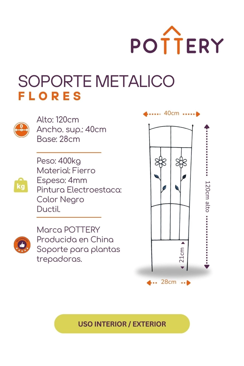 SOPORTE PLANTA TREPADORA FLORES - 3