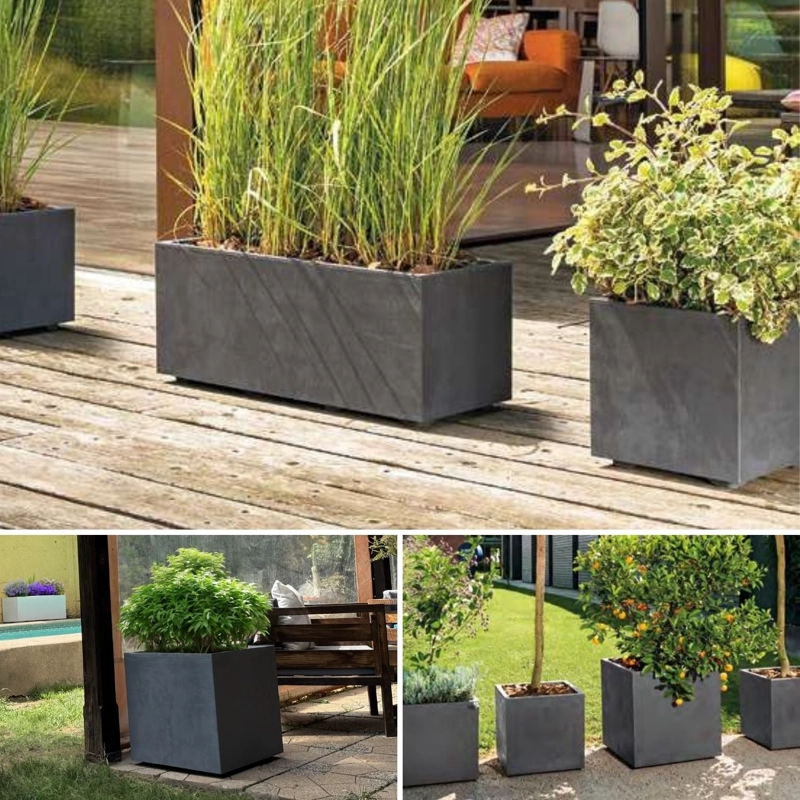 MACETA CUBO DEROMA 50X50CM GRAFITO - 5
