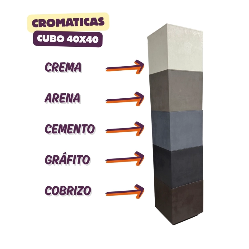 MACETA CUBO DEROMA 40X4OCM CEMENTO - 5