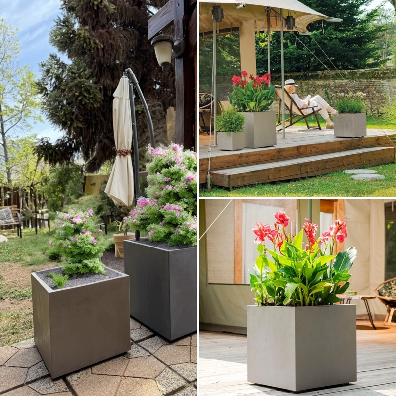MACETA CUBO DEROMA 25X25CM ARENA - 2