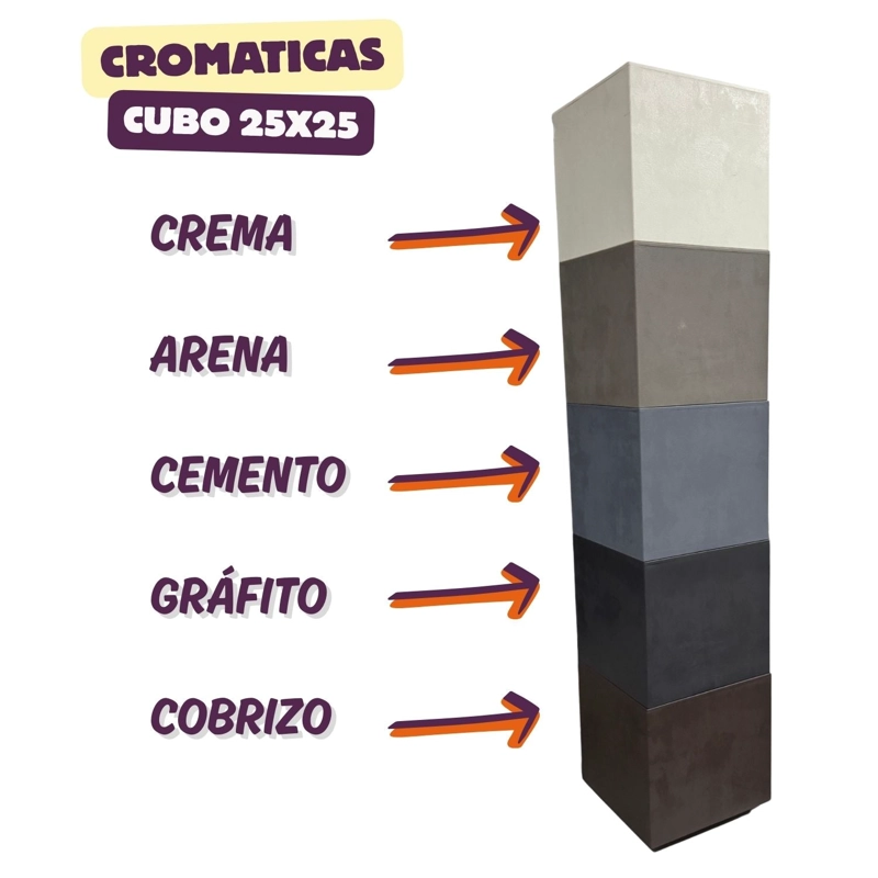 MACETA CUBO DEROMA 25X25CM ARENA - 3
