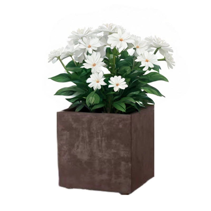 MACETA CUBO DEROMA 50X50CM COBRE - 1