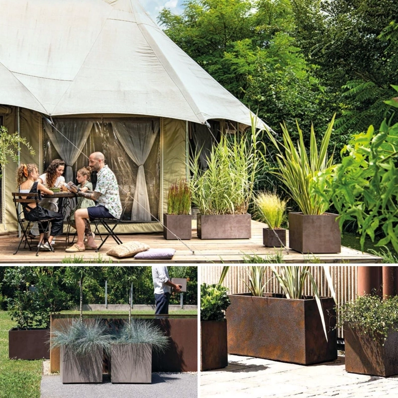 MACETA CUBO DEROMA 50X50CM COBRE - 5