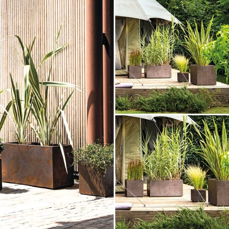 MACETA CUBO DEROMA 40X40CM COBRE - 2