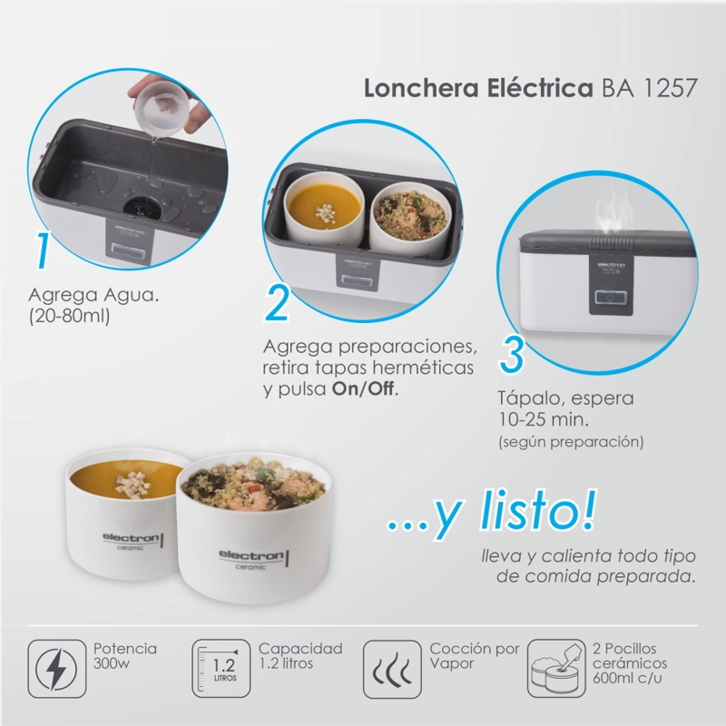 LONCHERA ELE CTRICA ELECTRON BA-1257 CERAMICA - 5