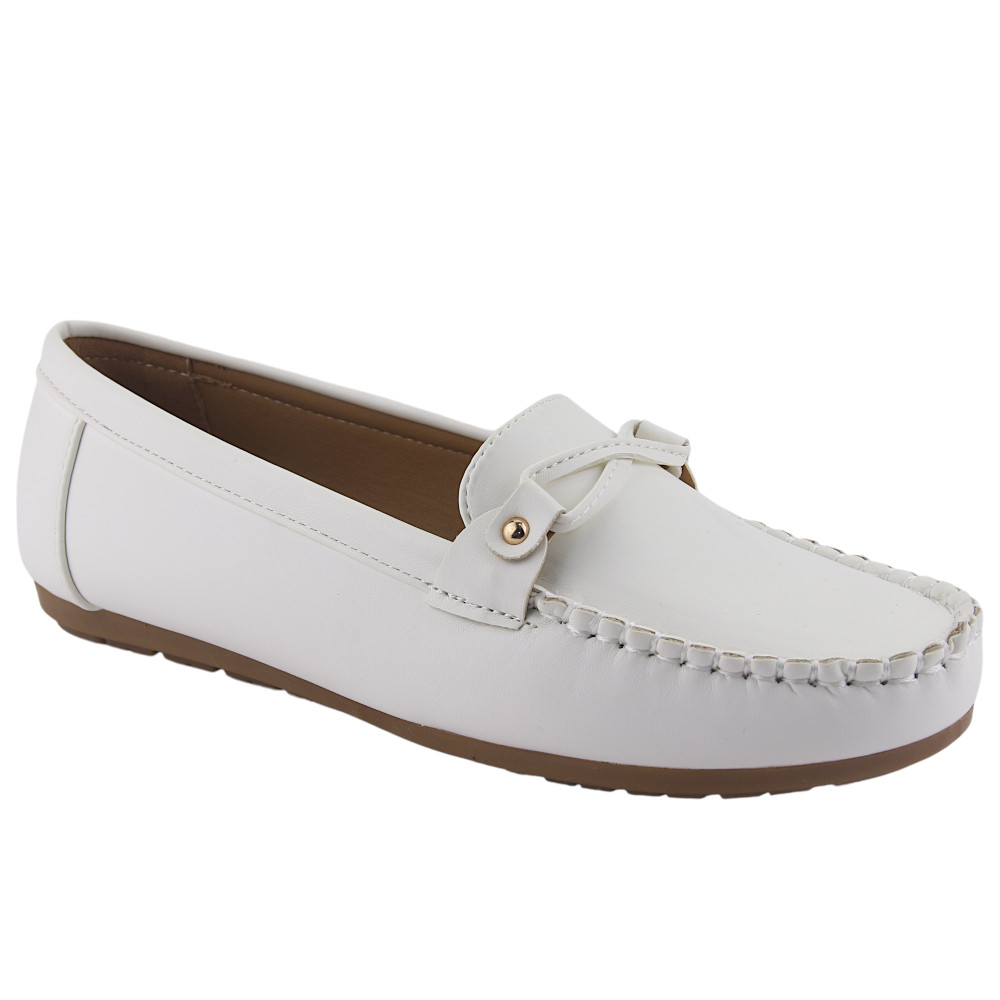 MOCASIN CHALADA MUJER CUSCO-30 BLANCO PLANO - 1