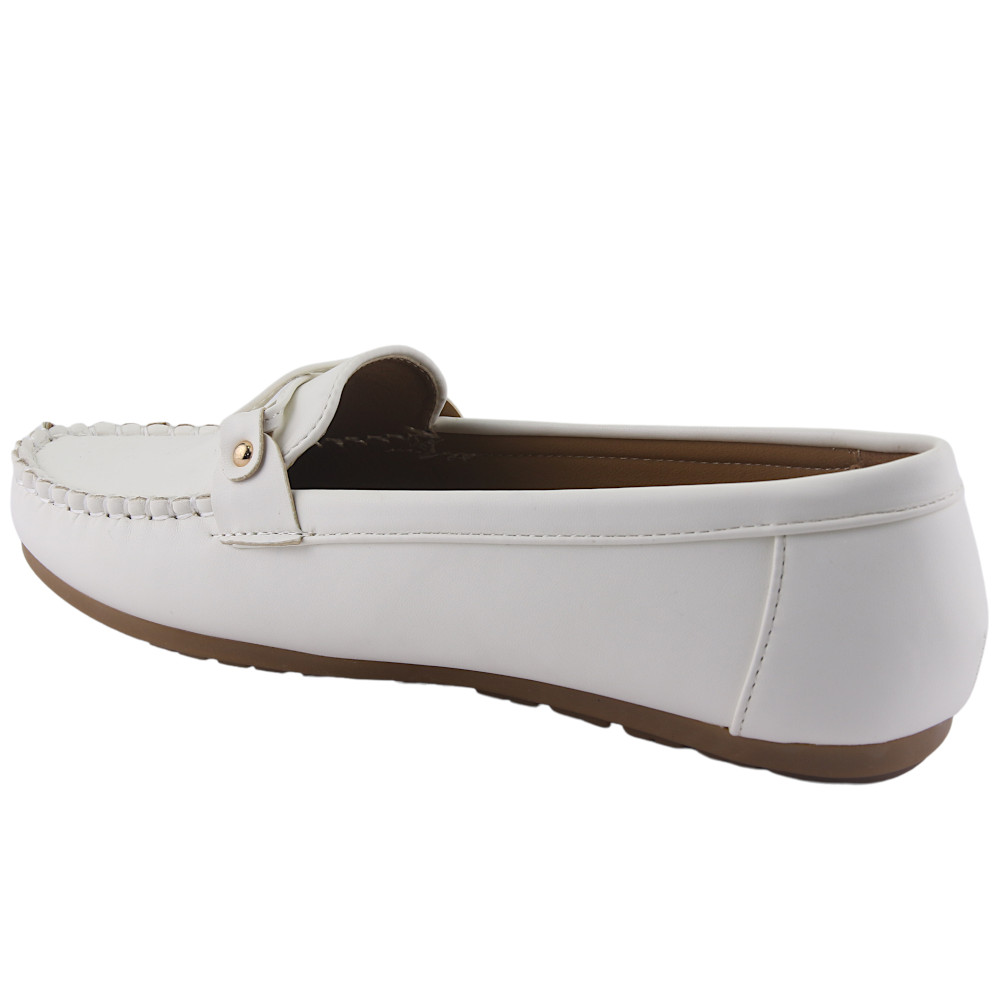 MOCASIN CHALADA MUJER CUSCO-30 BLANCO PLANO - 2