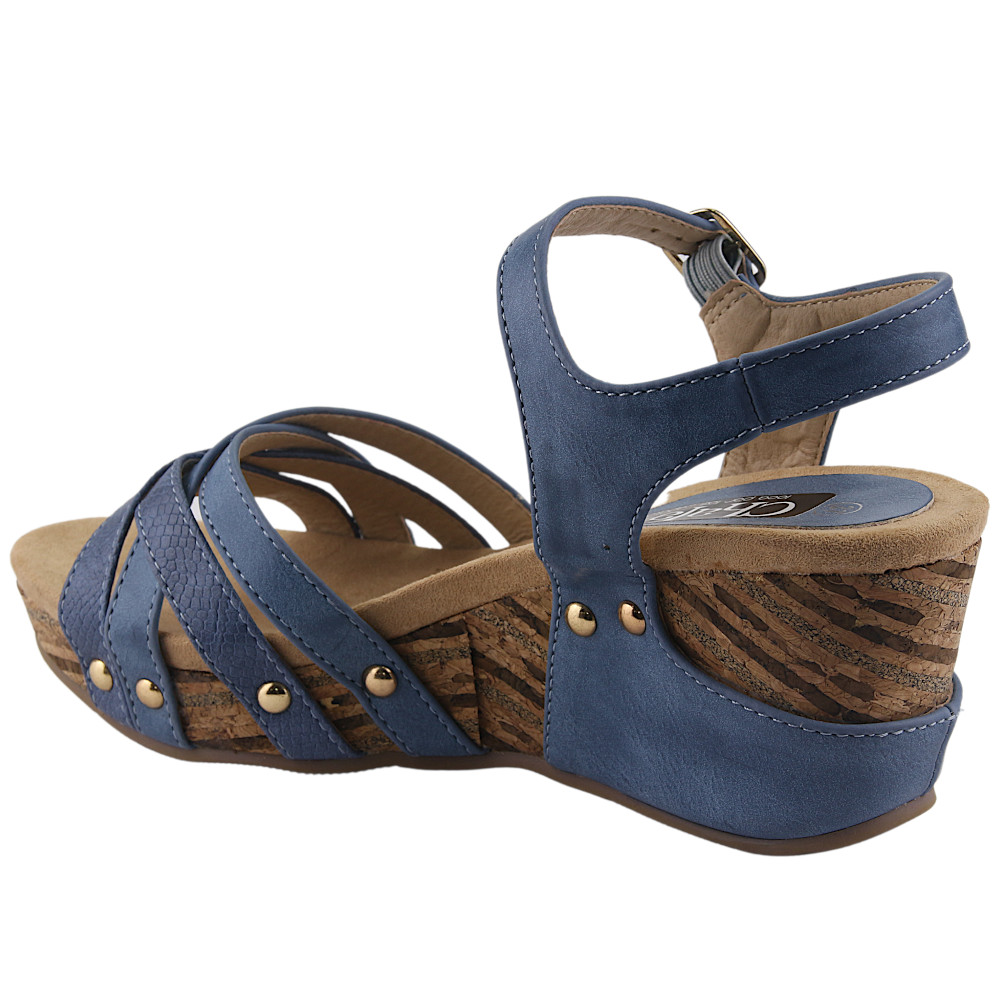 SANDALIAS MUJER CHALADA AZUL PASCO-25 PLATAFORMA - 2