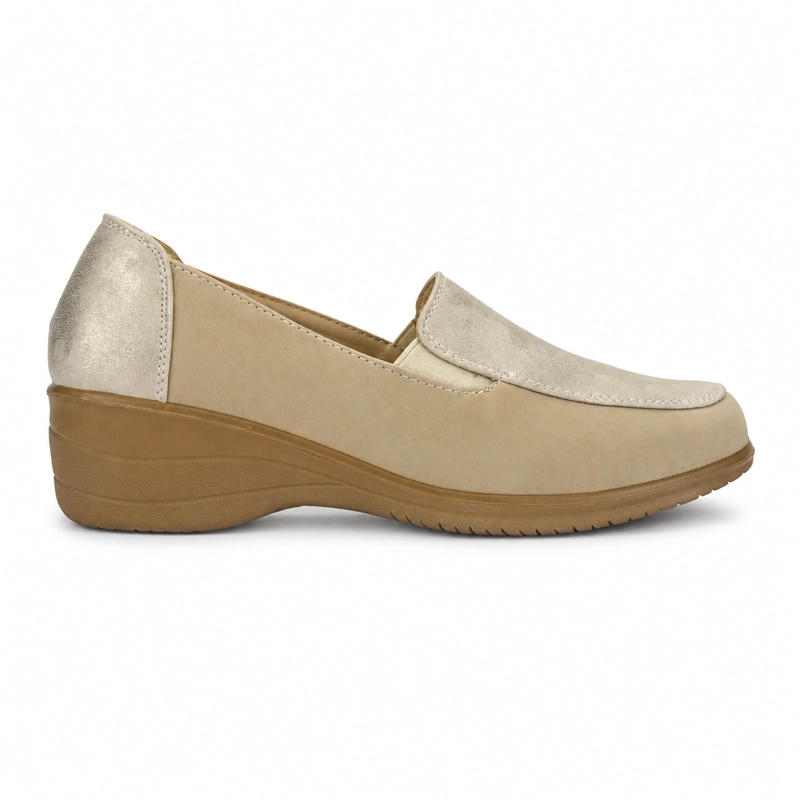 MOCASIN DORADO MUJER CASUAL CHALADA OSCAR - 1