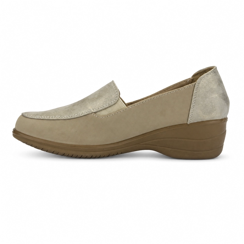 MOCASIN DORADO MUJER CASUAL CHALADA OSCAR - 2