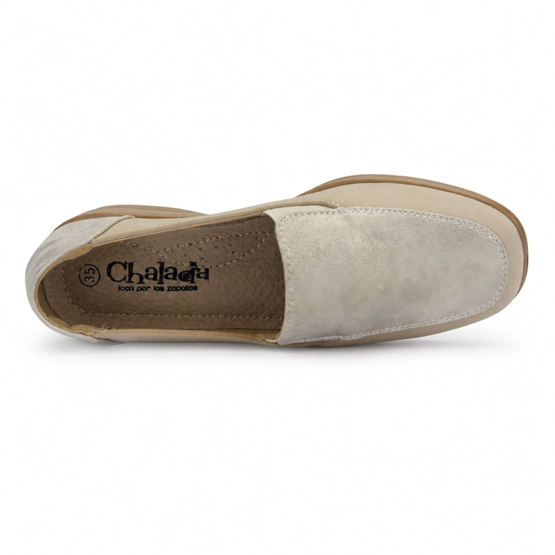 MOCASIN DORADO MUJER CASUAL CHALADA OSCAR - 5