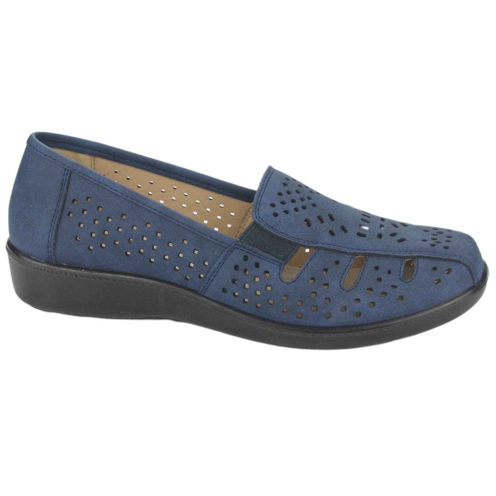 MOCASIN CHALADA MUJER DECO-1 AZUL COMFORT - 1