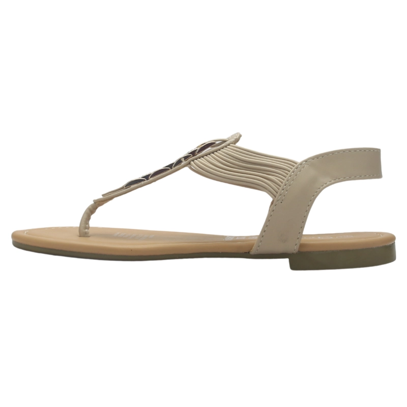 SANDALIAS MUJER CHALADA BEIGE CALL-2 PLANO - 2