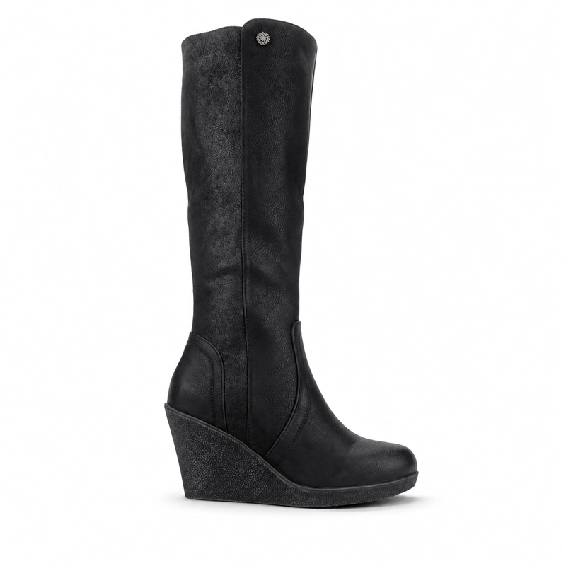 BOTA CHALADA MUJER WEDGE-40 NEGRO CASUAL - 1