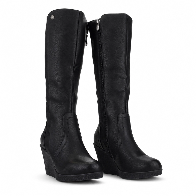 BOTA CHALADA MUJER WEDGE-40 NEGRO CASUAL - 5