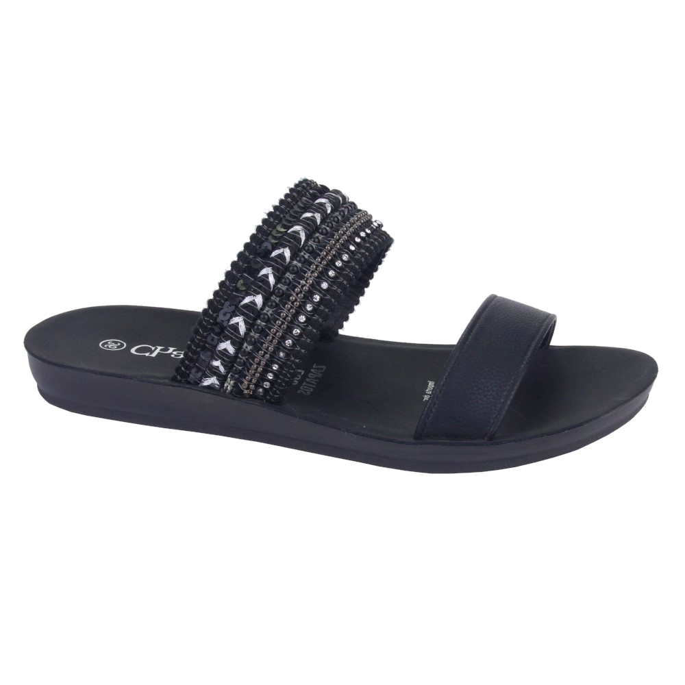 SANDALIAS MUJER CHALADA NEGRO QUANTA-2 MODA - 1