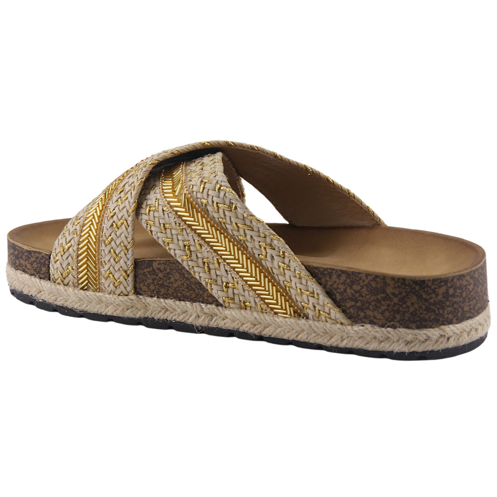 SANDALIA CHALADA MUJER LILA-10 BEIGE PLATAFORMA - 2