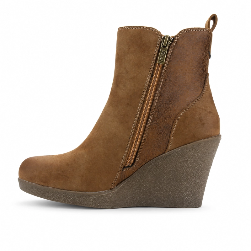BOTIN CHALADA MUJER WEDGE-41 CAMEL CASUAL - 2