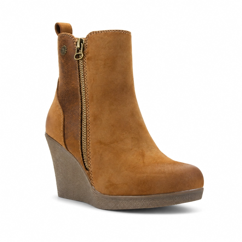 BOTIN CHALADA MUJER WEDGE-41 CAMEL CASUAL - 3