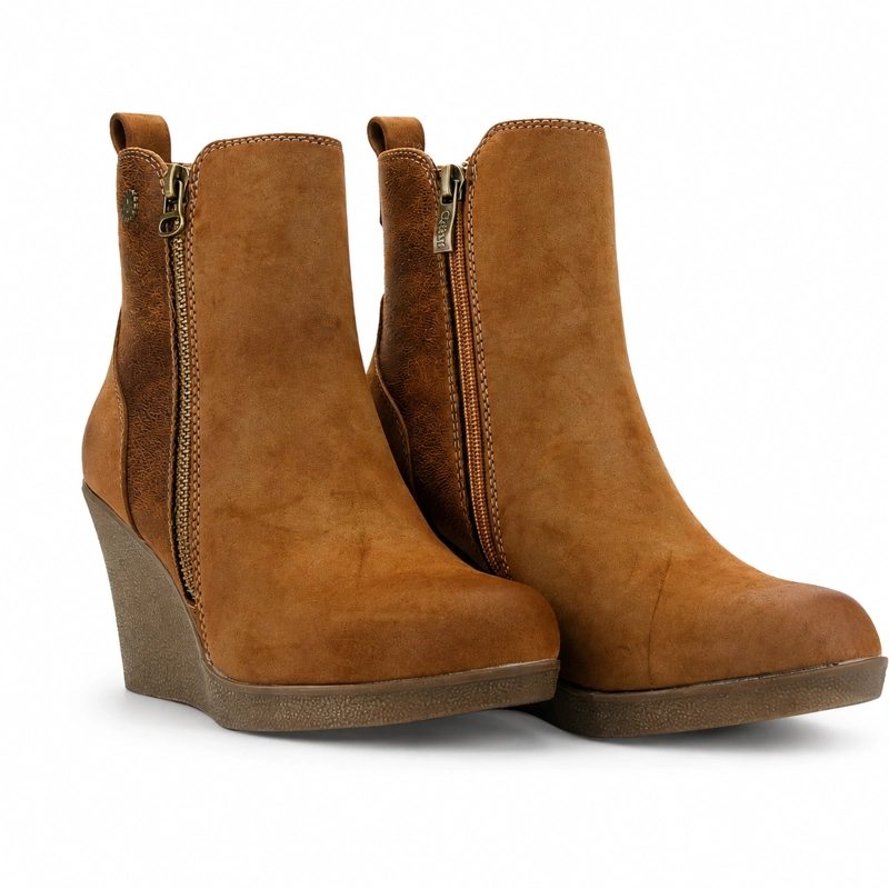 BOTIN CHALADA MUJER WEDGE-41 CAMEL CASUAL - 4
