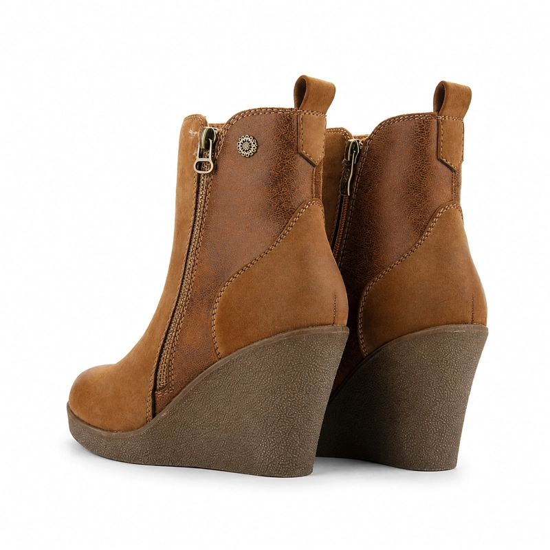 BOTIN CHALADA MUJER WEDGE-41 CAMEL CASUAL - 5