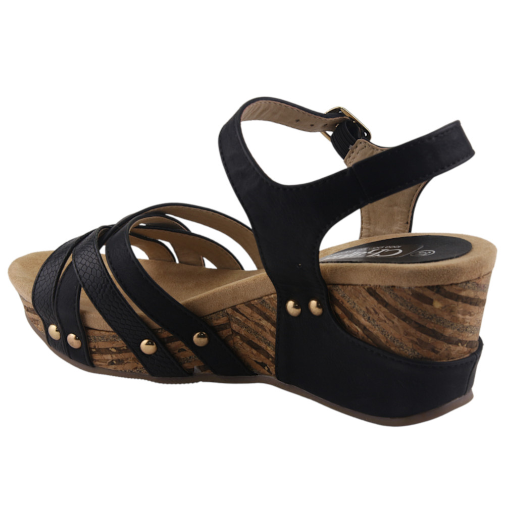 SANDALIA CHALADA MUJER PASCO-25 NEGRO PLATAFORMA - 2