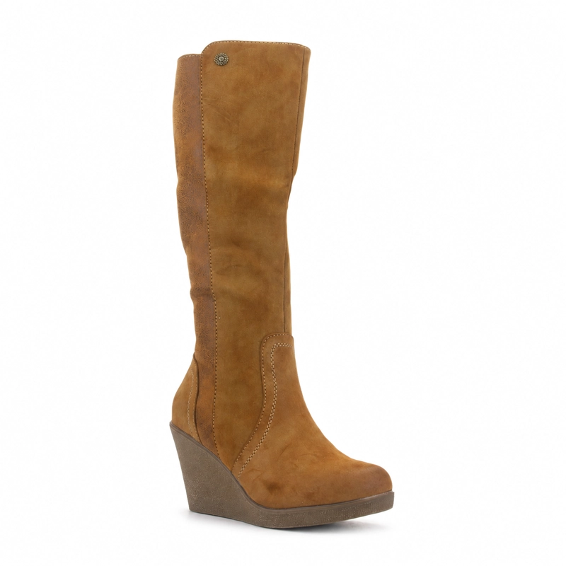 BOTA CHALADA MUJER WEDGE-40 CAMEL CASUAL - 3