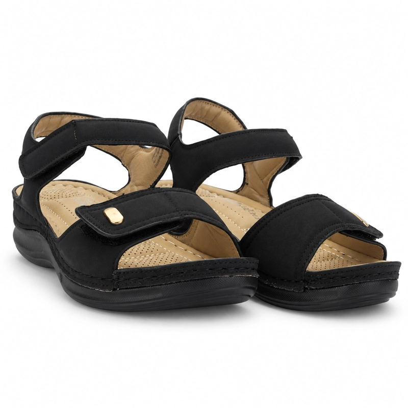 SANDALIAS MUJER CHALADA NEGRO KON-15 COMFORT - 6